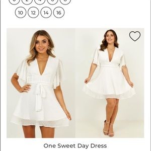 Showpo white long sleeve dress